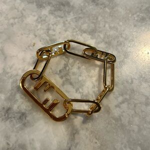 Chic Gold-Tone Safety Pin Bracelet